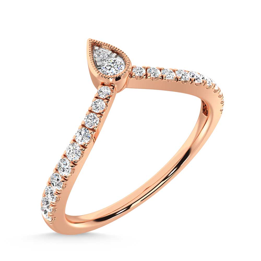 14K Rose Gold Diamond 1/4 Ct. Tw. Chevron Band