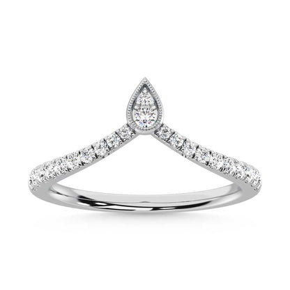 10K White Gold Diamond 1/4 Ct. Tw. Chevron Band