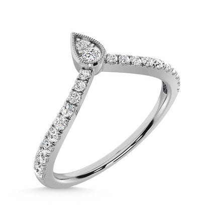 10K White Gold Diamond 1/4 Ct. Tw. Chevron Band