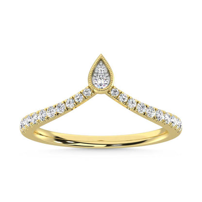 10K Yellow Gold Diamond 1/4 Ct. Tw. Chevron Band