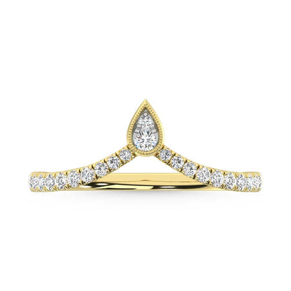 10K Yellow Gold Diamond 1/4 Ct. Tw. Chevron Band
