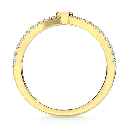 10K Yellow Gold Diamond 1/4 Ct. Tw. Chevron Band