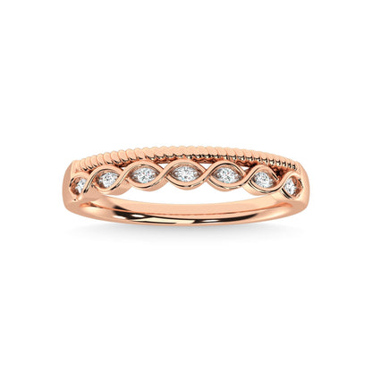 14K Rose Gold Diamond 1/20 Ct.Tw. Stackable Band