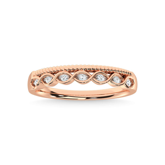14K Rose Gold Diamond 1/20 Ct.Tw. Stackable Band