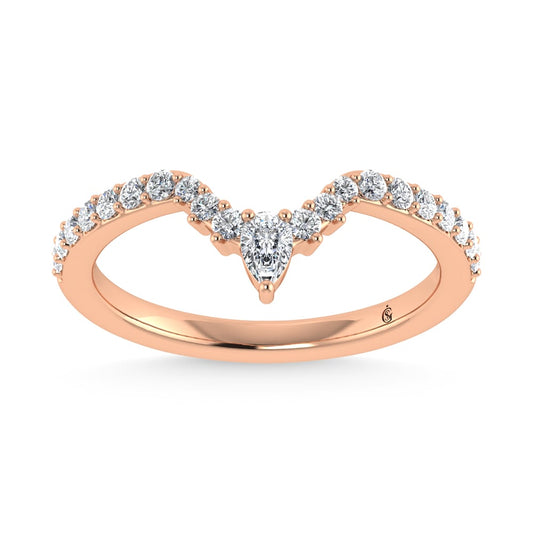 14K Rose Gold Diamond 1/3 Ct. Tw. Chevron Band