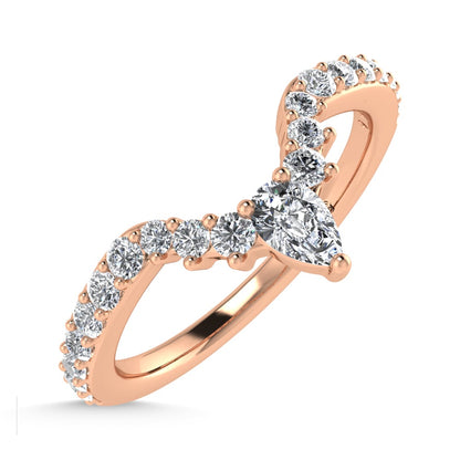 14K Rose Gold Diamond 1/3 Ct. Tw. Chevron Band