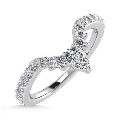 14K White Gold Diamond 1/3 Ct. Tw. Chevron Band