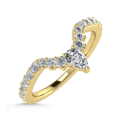 14K Yellow Gold Diamond 1/3 Ct. Tw. Chevron Band