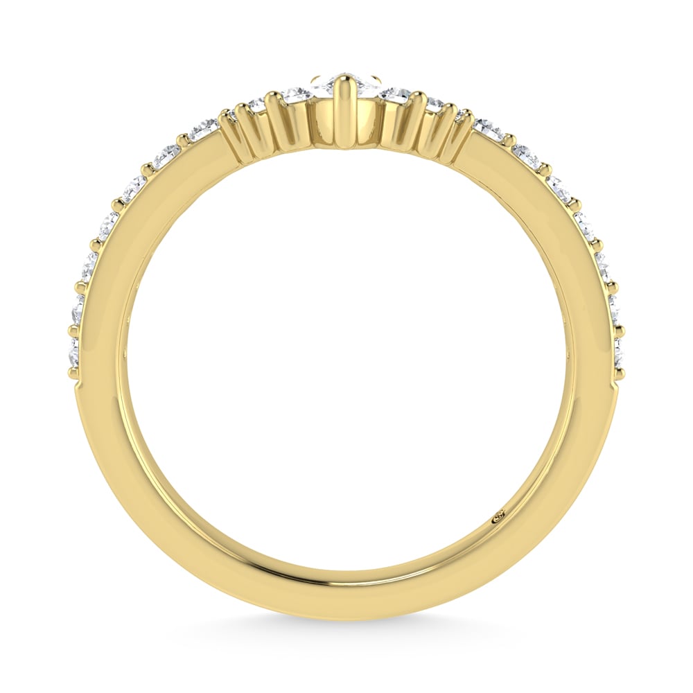 14K Yellow Gold Diamond 1/3 Ct. Tw. Chevron Band