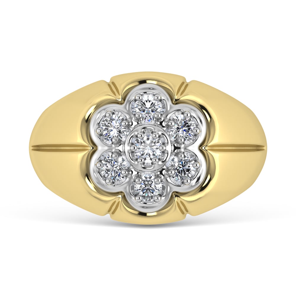 10K Yellow Gold Diamond 1/2 Ct. Tw. Men?s Fashion Ring