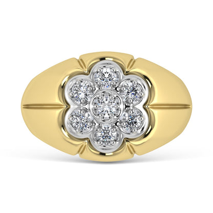 10K Yellow Gold Diamond 1/2 Ct. Tw. Men?s Fashion Ring