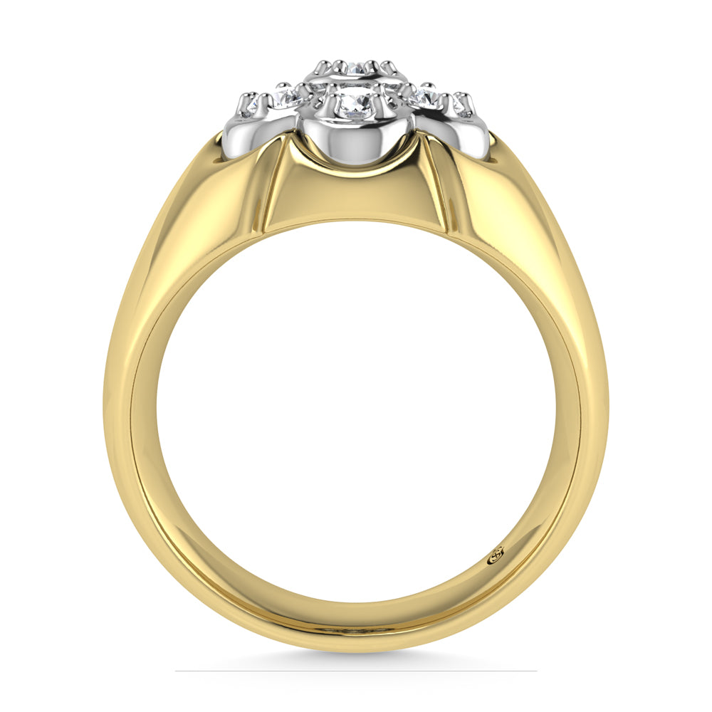 10K Yellow Gold Diamond 1/2 Ct. Tw. Men?s Fashion Ring