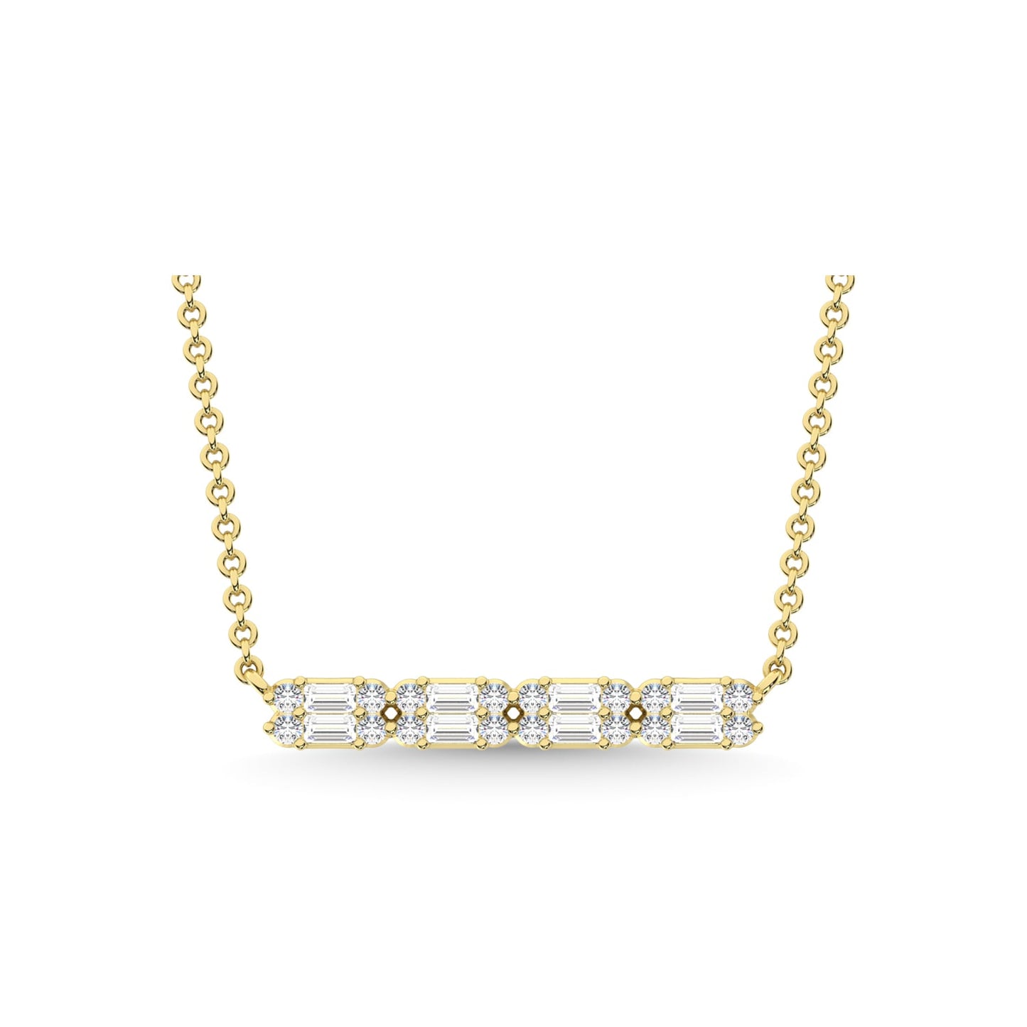 14K Yellow Gold Diamond 1/4 Ct.Tw. Fashion Necklace