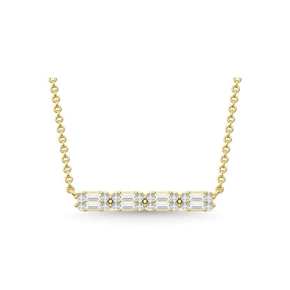 14K Yellow Gold Diamond 1/4 Ct.Tw. Fashion Necklace