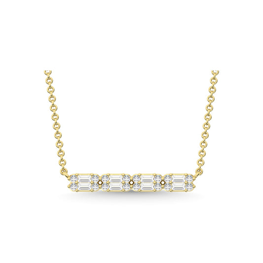 14K Yellow Gold Diamond 1/4 Ct.Tw. Fashion Necklace
