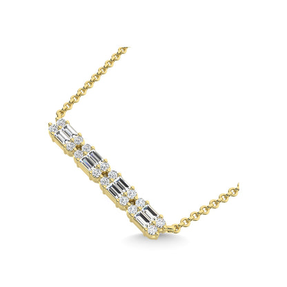14K Yellow Gold Diamond 1/4 Ct.Tw. Fashion Necklace