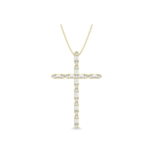 Diamond 1/4 Ct.Tw. Cross Pendant in 14K Yellow Gold