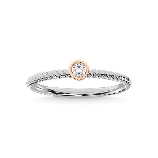 14K Two Tone Diamond 1/10 Ct.Tw. Anniversary Ring
