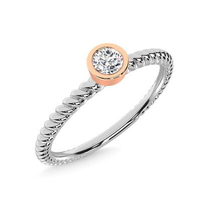 14K Two Tone Diamond 1/10 Ct.Tw. Anniversary Ring