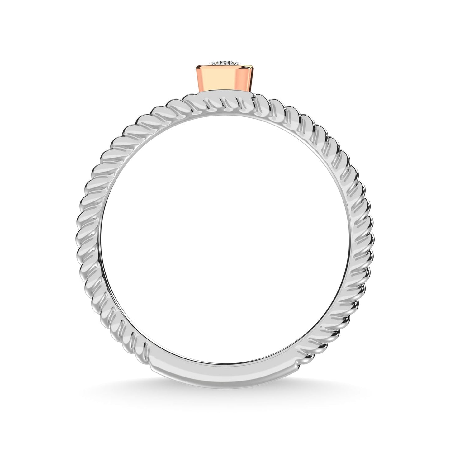 14K Two Tone Diamond 1/10 Ct.Tw. Anniversary Ring