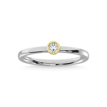 14K Two Tone Diamond 1/10 Ct.Tw. Anniversary Ring