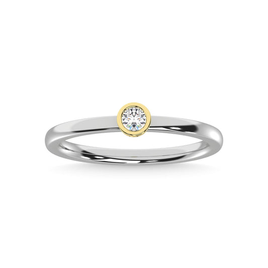 14K Two Tone Diamond 1/10 Ct.Tw. Anniversary Ring