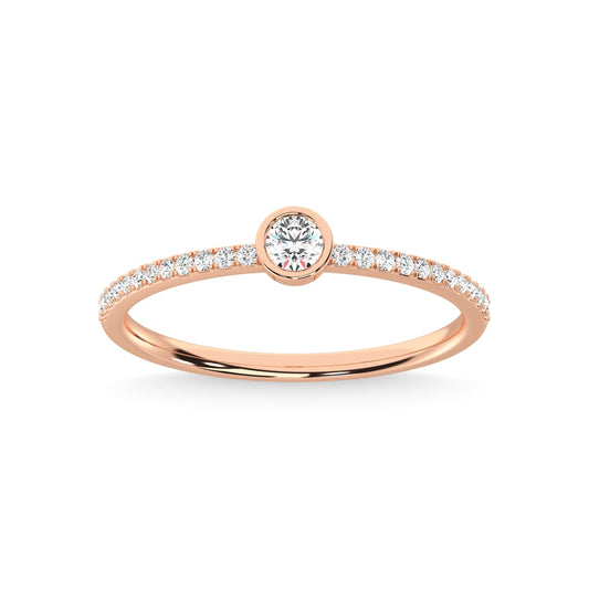 14K Rose Gold Diamond 1/5 Ct.Tw. Stackable Band