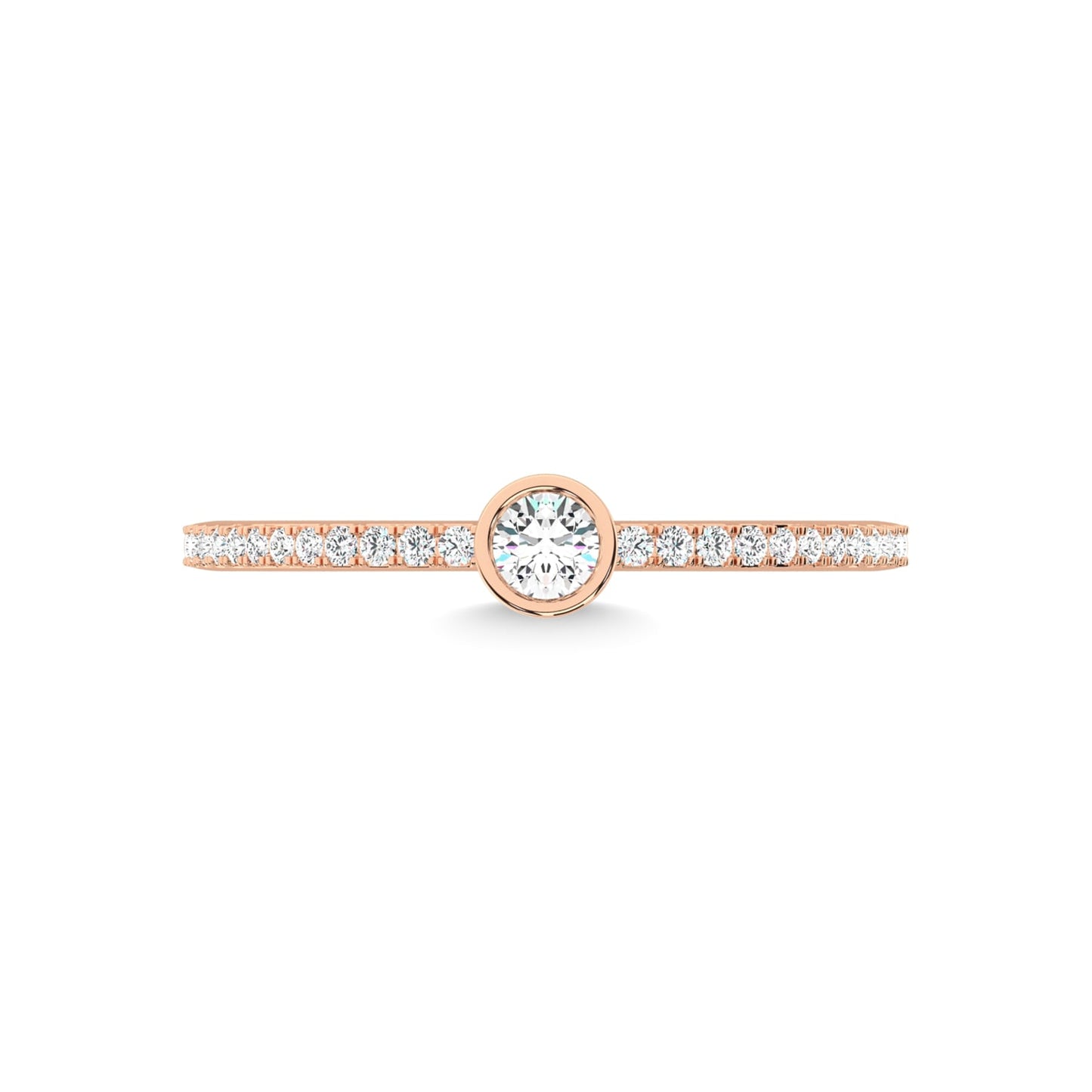 14K Rose Gold Diamond 1/5 Ct.Tw. Stackable Band