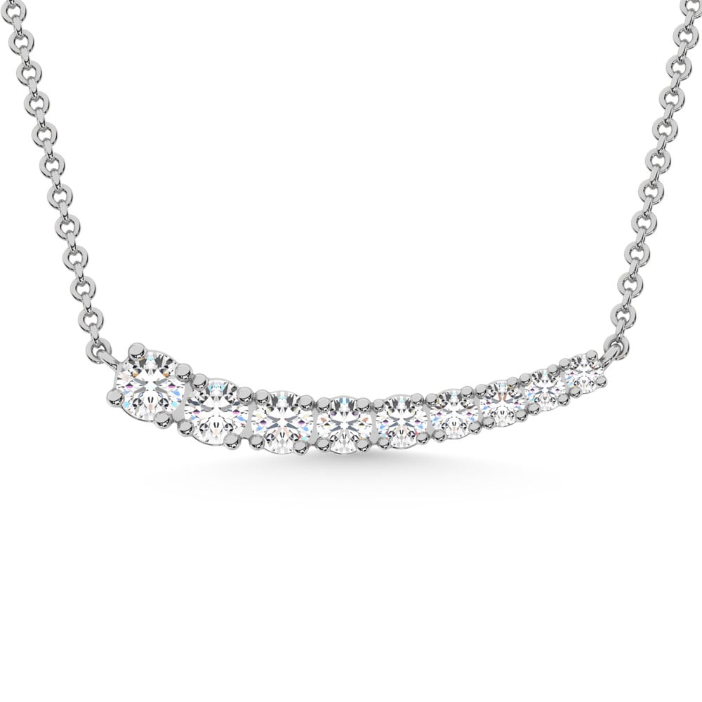 14K White Gold 1/2 Ct.Tw. Diamond Fashion Necklace