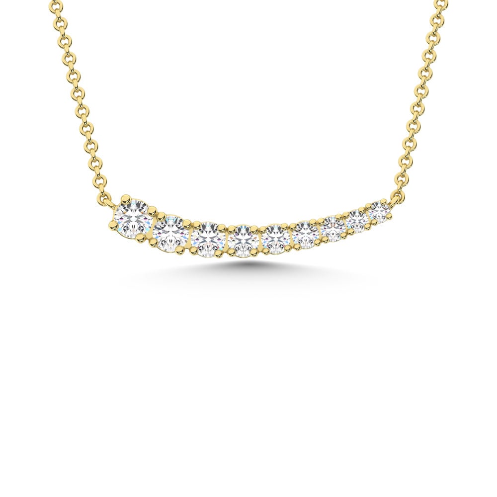 14K Yellow Gold 1/2 Ct.Tw. Diamond Fashion Necklace