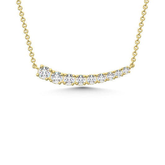 14K Yellow Gold 1/2 Ct.Tw. Diamond Fashion Necklace