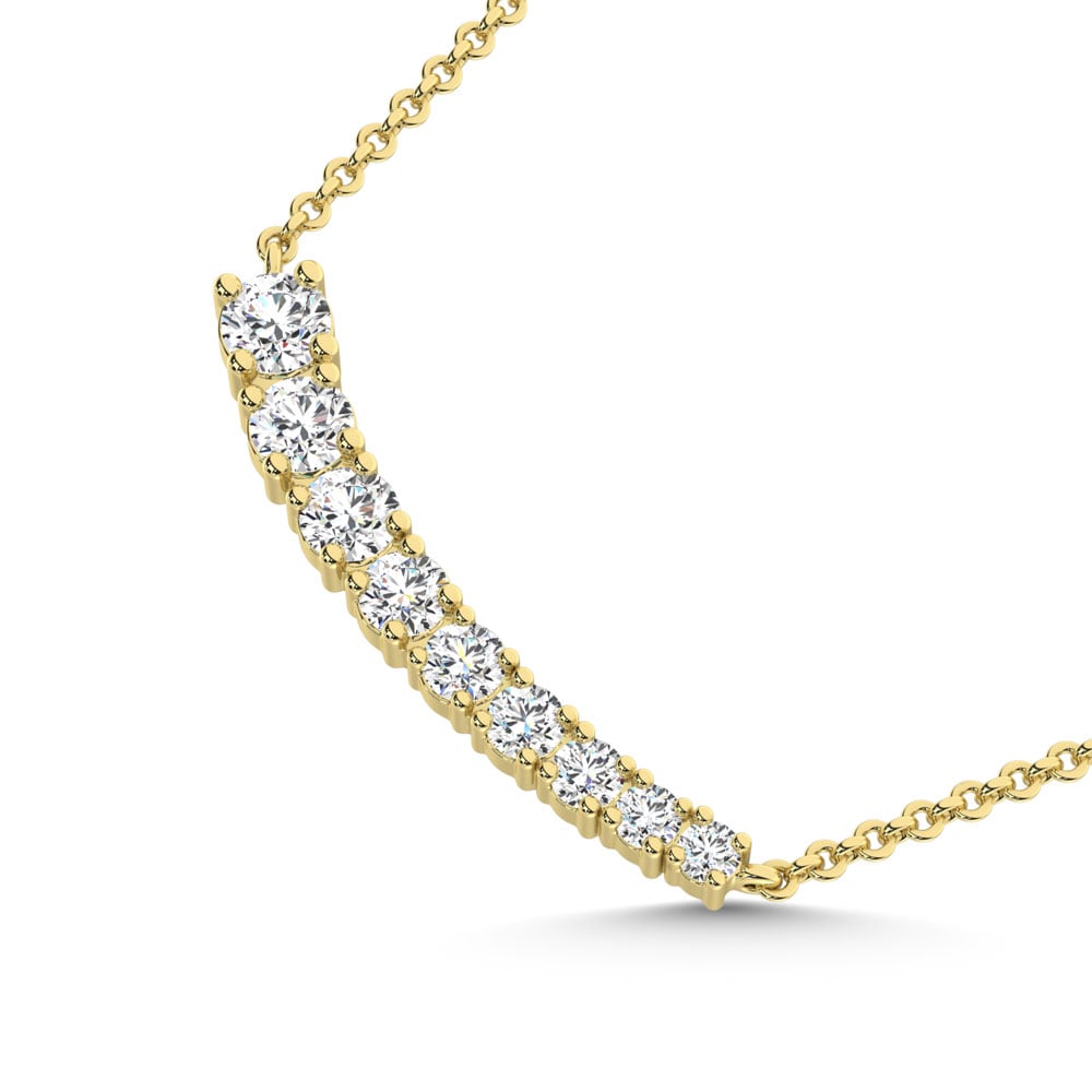 14K Yellow Gold 1/2 Ct.Tw. Diamond Fashion Necklace