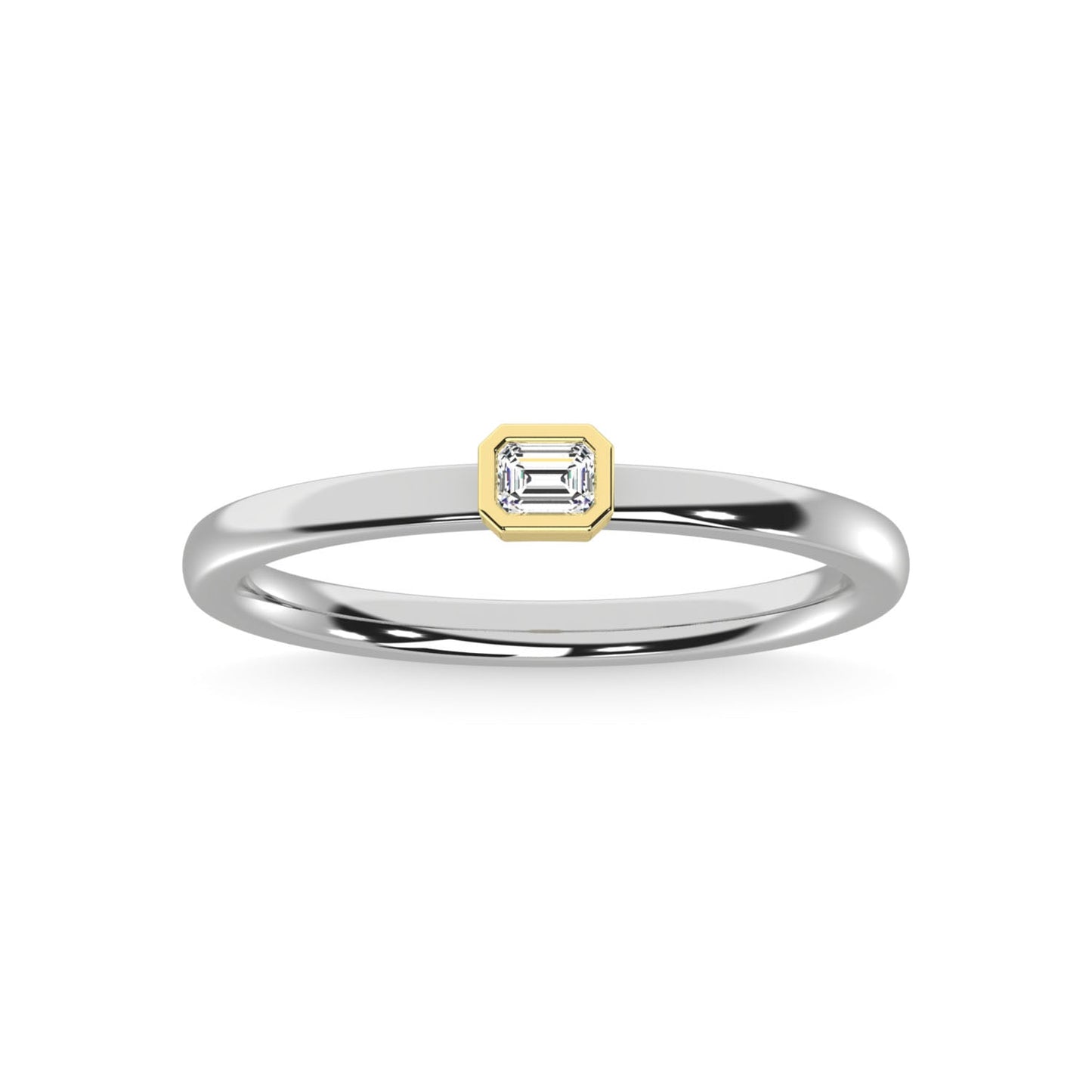 14K Two Tone Diamond 1/10 Ct.Tw. Anniversary Ring