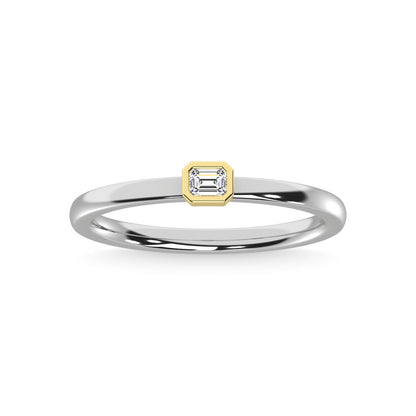 14K Two Tone Diamond 1/10 Ct.Tw. Anniversary Ring