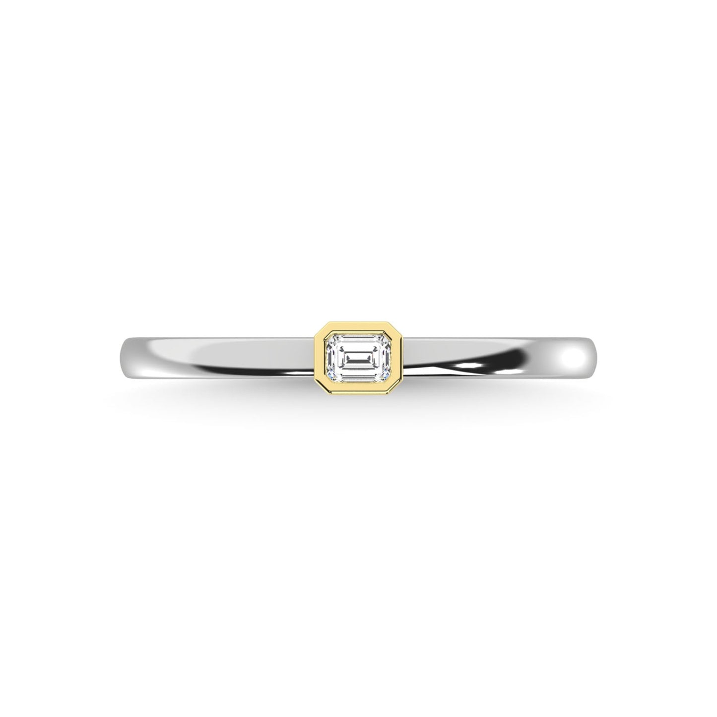 14K Two Tone Diamond 1/10 Ct.Tw. Anniversary Ring