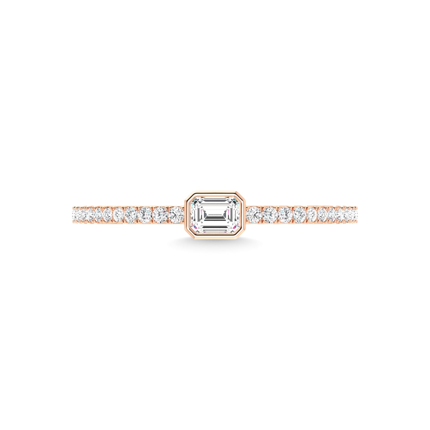14K Rose Gold Diamond 1/4 Ct.Tw. Stackable Band