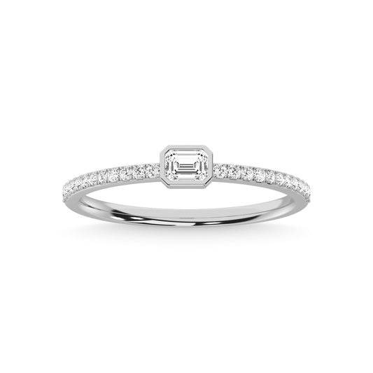 14K White Gold Diamond 1/4 Ct.Tw. Stackable Band