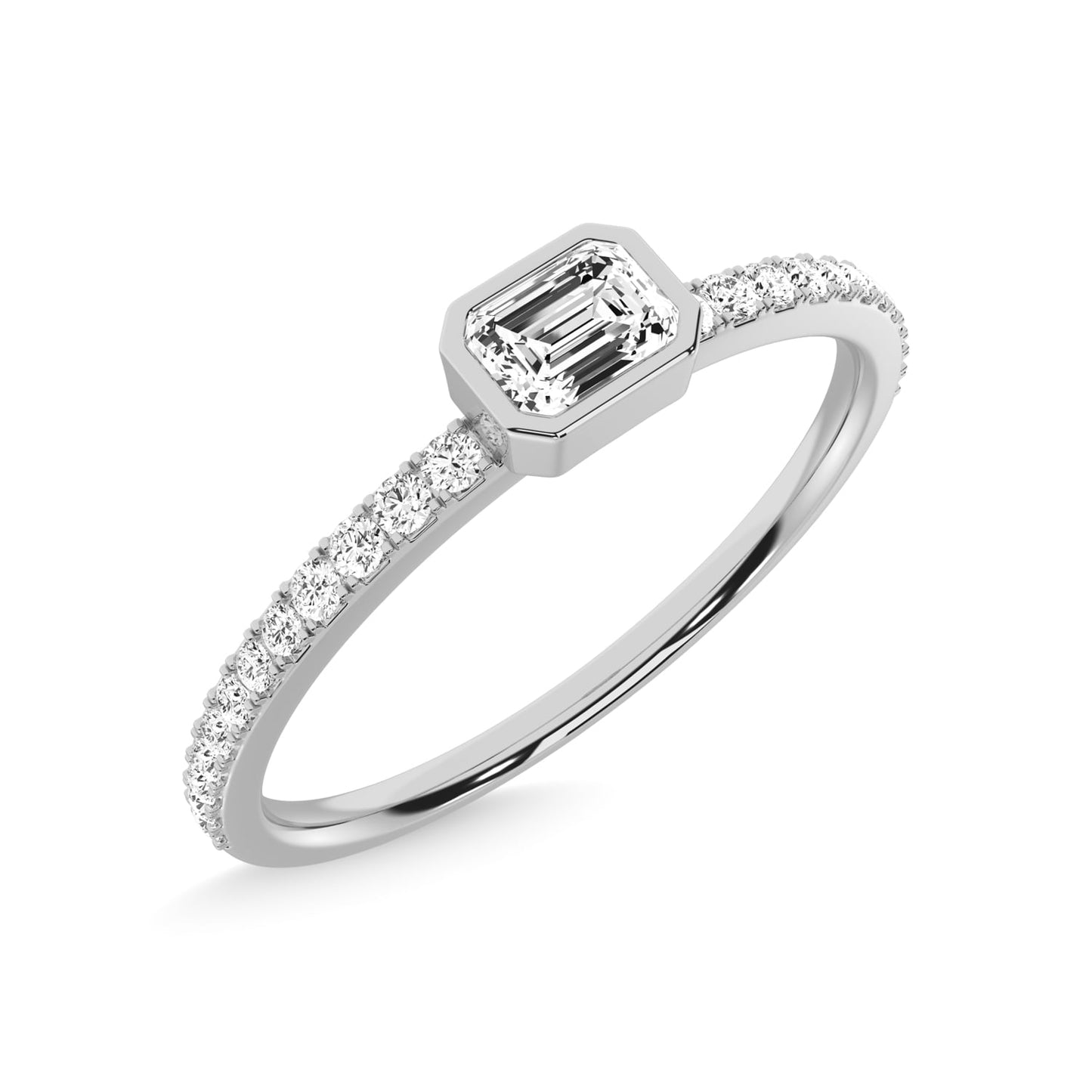 14K White Gold Diamond 1/4 Ct.Tw. Stackable Band