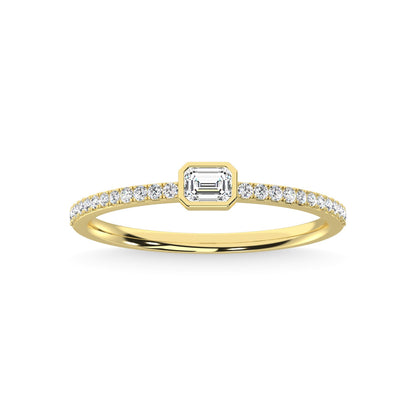 14K Yellow Gold Diamond 1/4 Ct.Tw. Stackable Band
