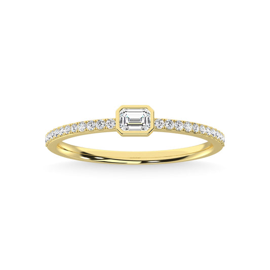 14K Yellow Gold Diamond 1/4 Ct.Tw. Stackable Band