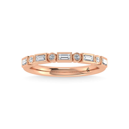 14K Rose Gold Diamond 1/4 Ct.Tw. Stackable Band
