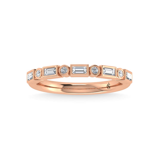 14K Rose Gold Diamond 1/4 Ct.Tw. Stackable Band