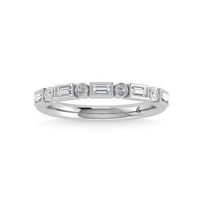 14K White Gold Diamond 1/4 Ct.Tw. Stackable Band
