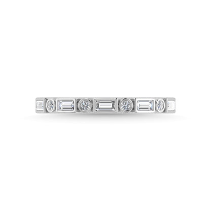 14K White Gold Diamond 1/4 Ct.Tw. Stackable Band