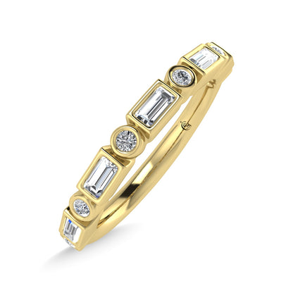 14K Yellow Gold Diamond 1/4 Ct.Tw. Stackable Band