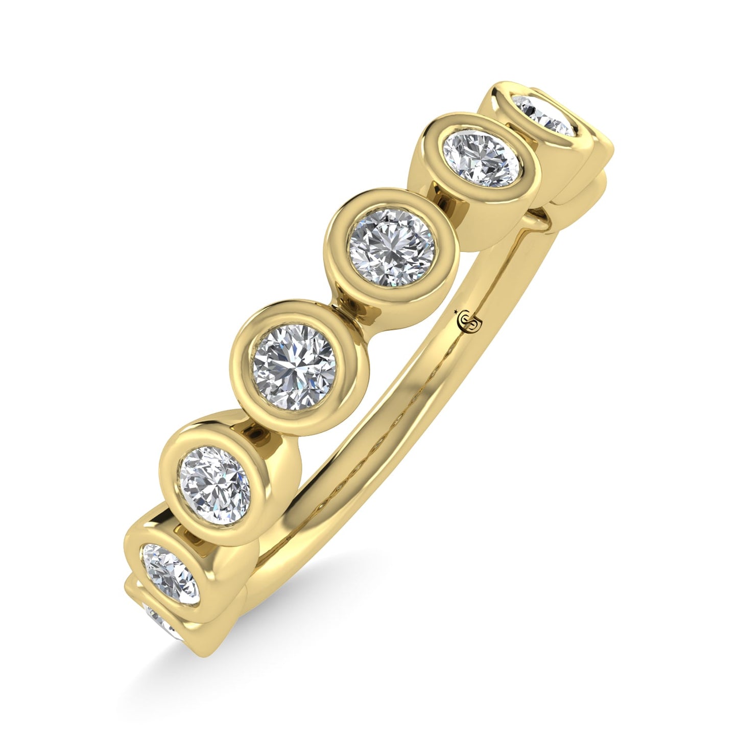 14K Yellow Gold Diamond 1/2 Ct.Tw. Stackable Band