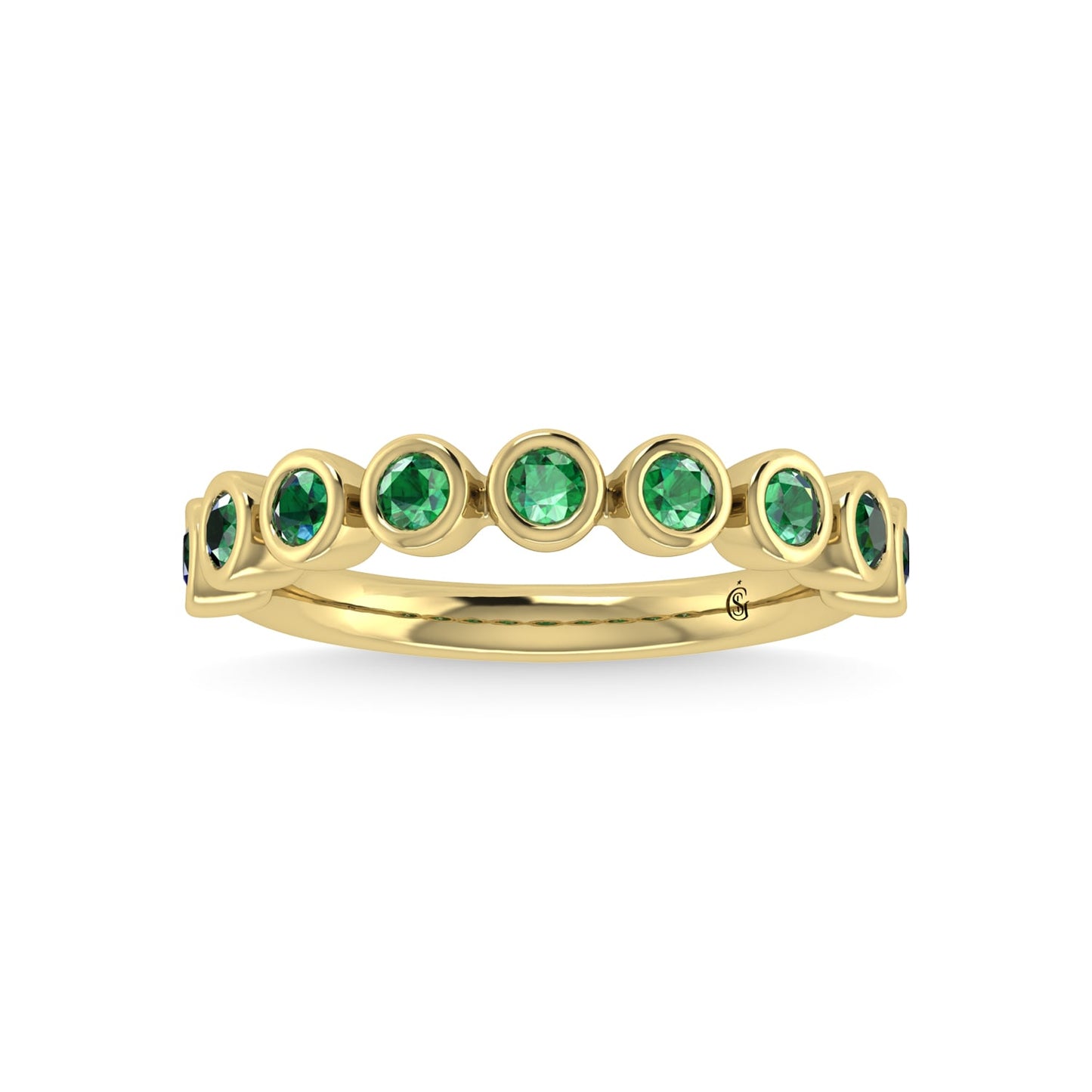 14K Yellow Gold Emerald 3/8 Ct.Tw. Stackable Band