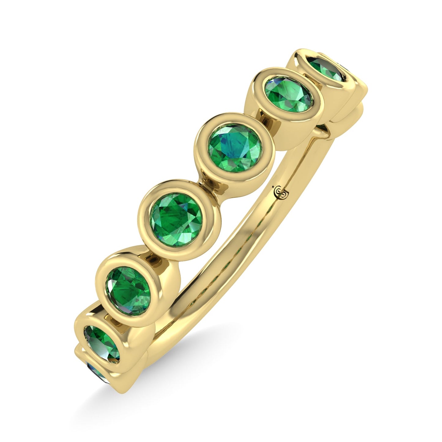 14K Yellow Gold Emerald 3/8 Ct.Tw. Stackable Band