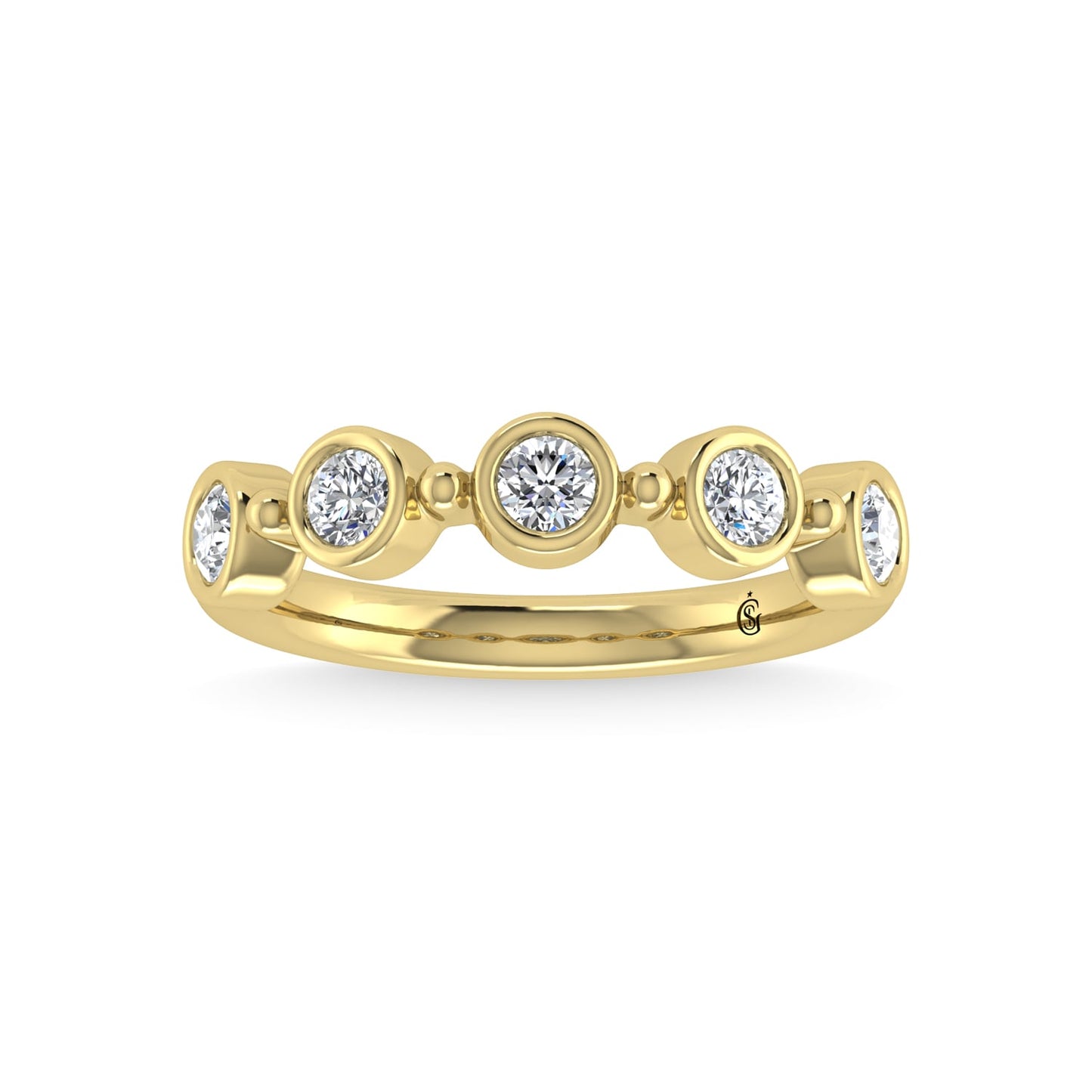 14K Yellow Gold Diamond 1/2 Ct.Tw. Stackable Band