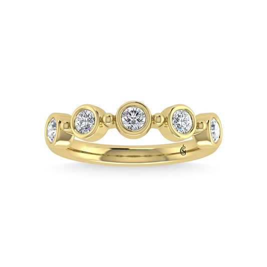 14K Yellow Gold Diamond 1/2 Ct.Tw. Stackable Band